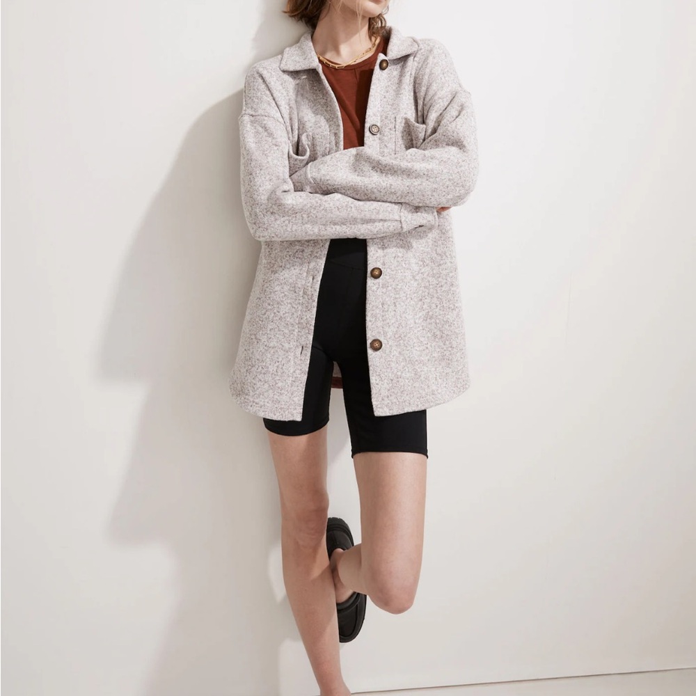 Madewell MWL (Re)sourced Sweater Fleece Shirt-Jacket - XS